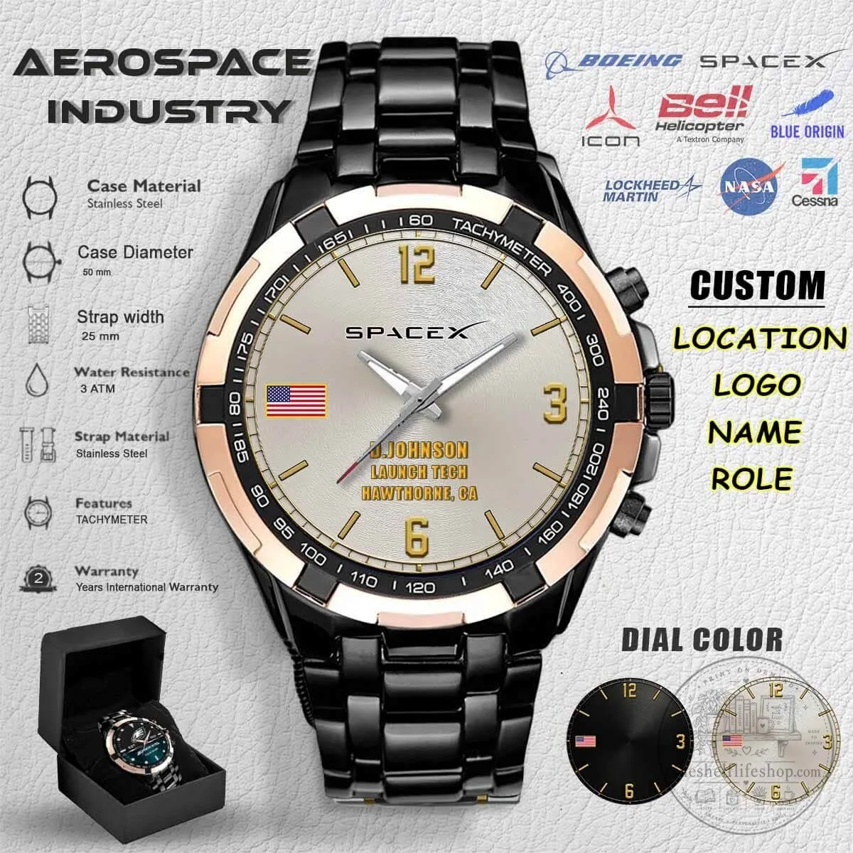 NASA Aerospace Industry Stainless Steel Tachymeter Watch 10 NASA Aerospace Industry Stainless Steel Tachymeter Watch