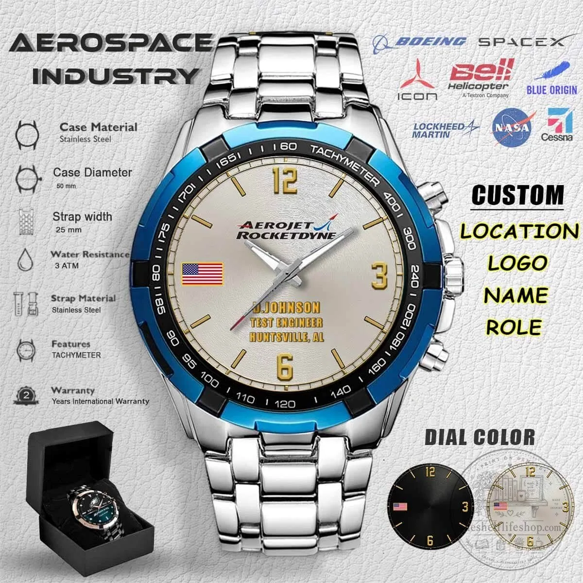 NASA Aerospace Industry Stainless Steel Tachymeter Watch 12 NASA Aerospace Industry Stainless Steel Tachymeter Watch