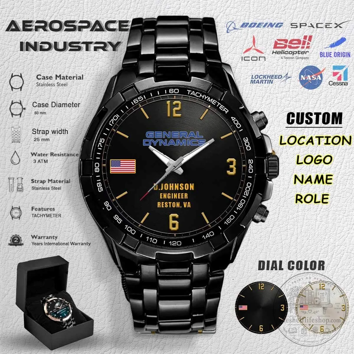 NASA Aerospace Industry Stainless Steel Tachymeter Watch 13 NASA Aerospace Industry Stainless Steel Tachymeter Watch