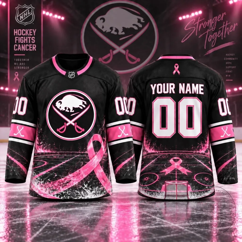 Buffalo Sabres Personalized Pink Fights Breast Cancer Hockey Jersey