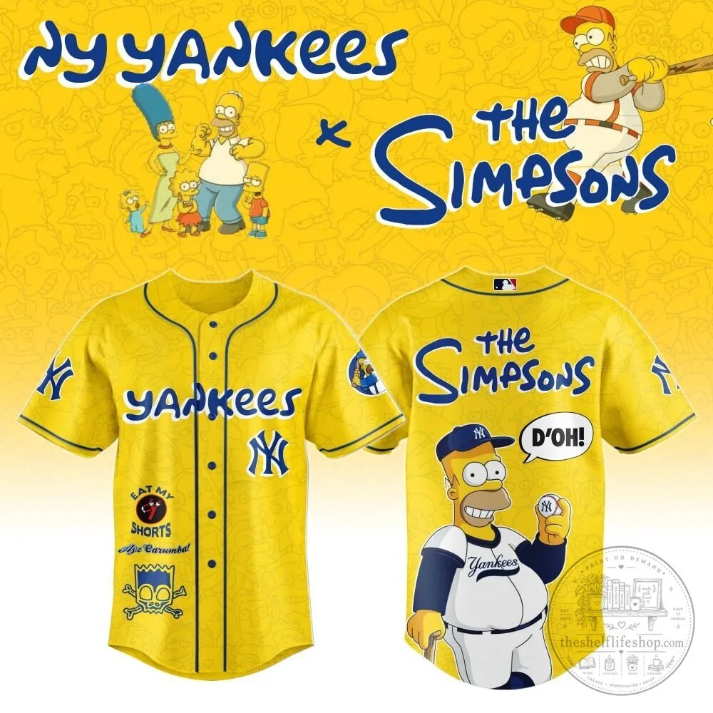 Homer Simpson Baseball Jersey by The Simpsons | New York Yankees Edition