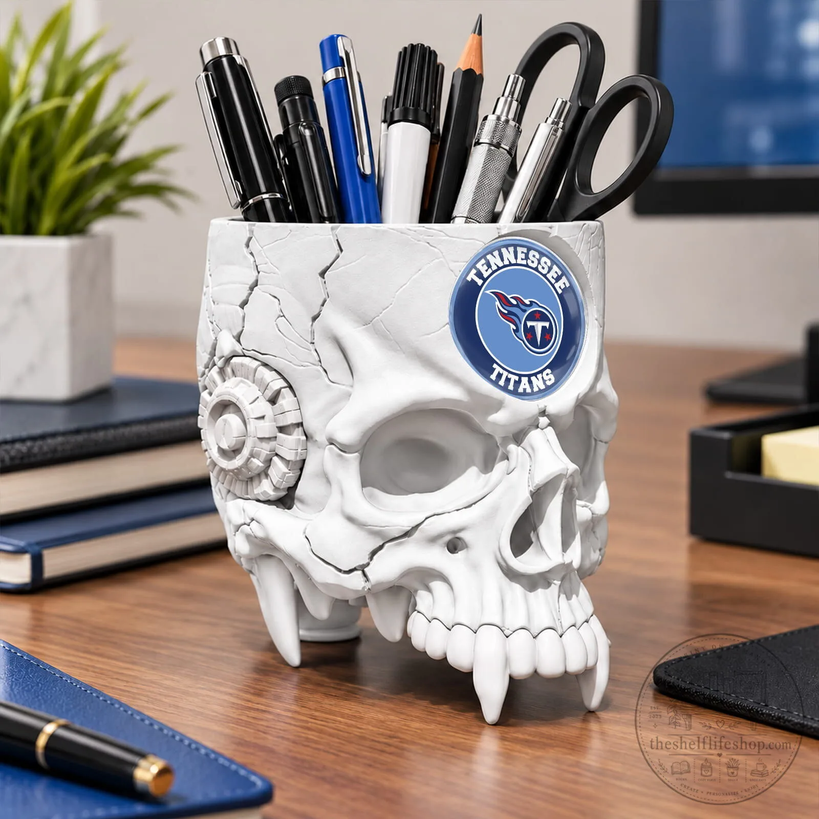 Tennessee Titans NFL Football Skull Pen and Pencil Holder Desk Organizer 13 Tennessee Titans NFL Football Skull Pen and Pencil Holder Desk Organizer