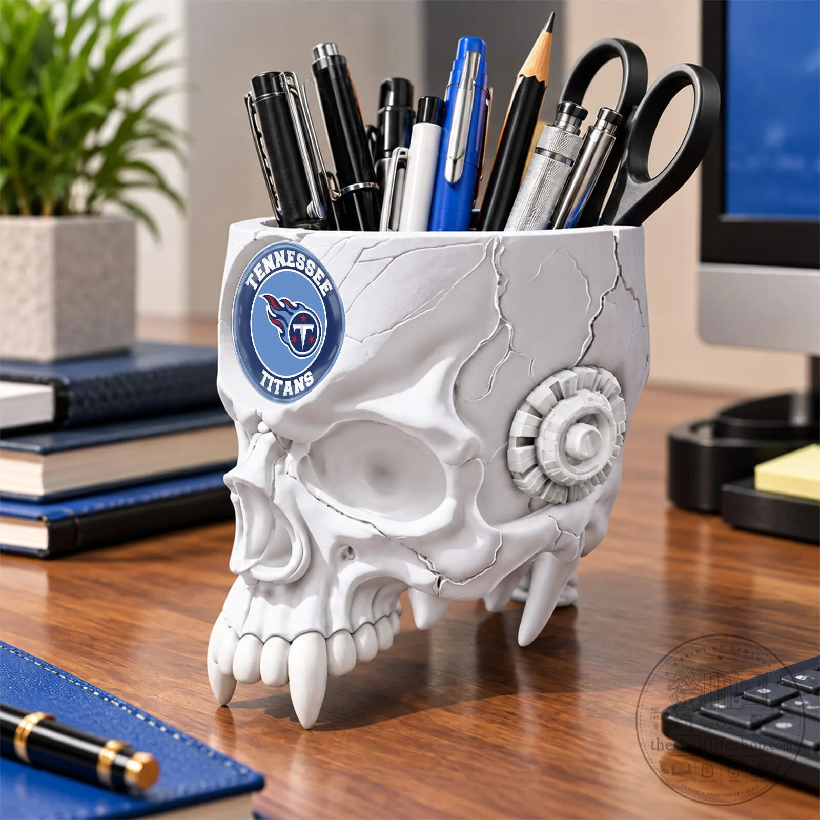 Tennessee Titans NFL Football Skull Pen and Pencil Holder Desk Organizer 14 Tennessee Titans NFL Football Skull Pen and Pencil Holder Desk Organizer