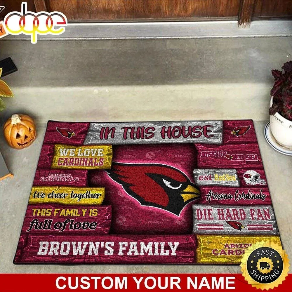Arizona Cardinals Football Team Die Hard Fan Welcome Doormat
