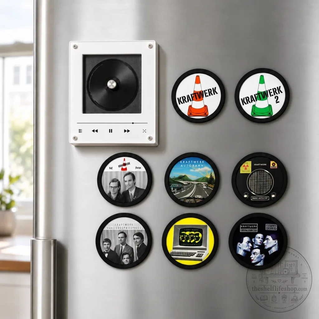 Kraftwerk Album Covers Magnetic Music Player and Magnet Set