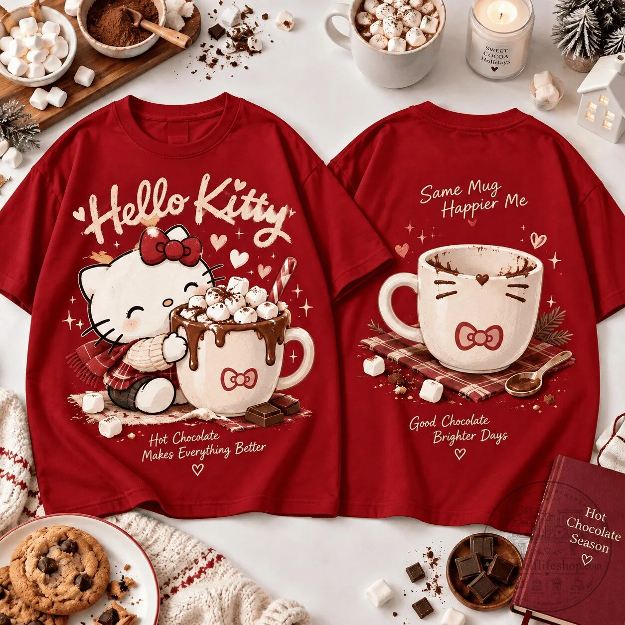 Hello Kitty Winter Wonderland Hot Chocolate Snowman T-Shirt