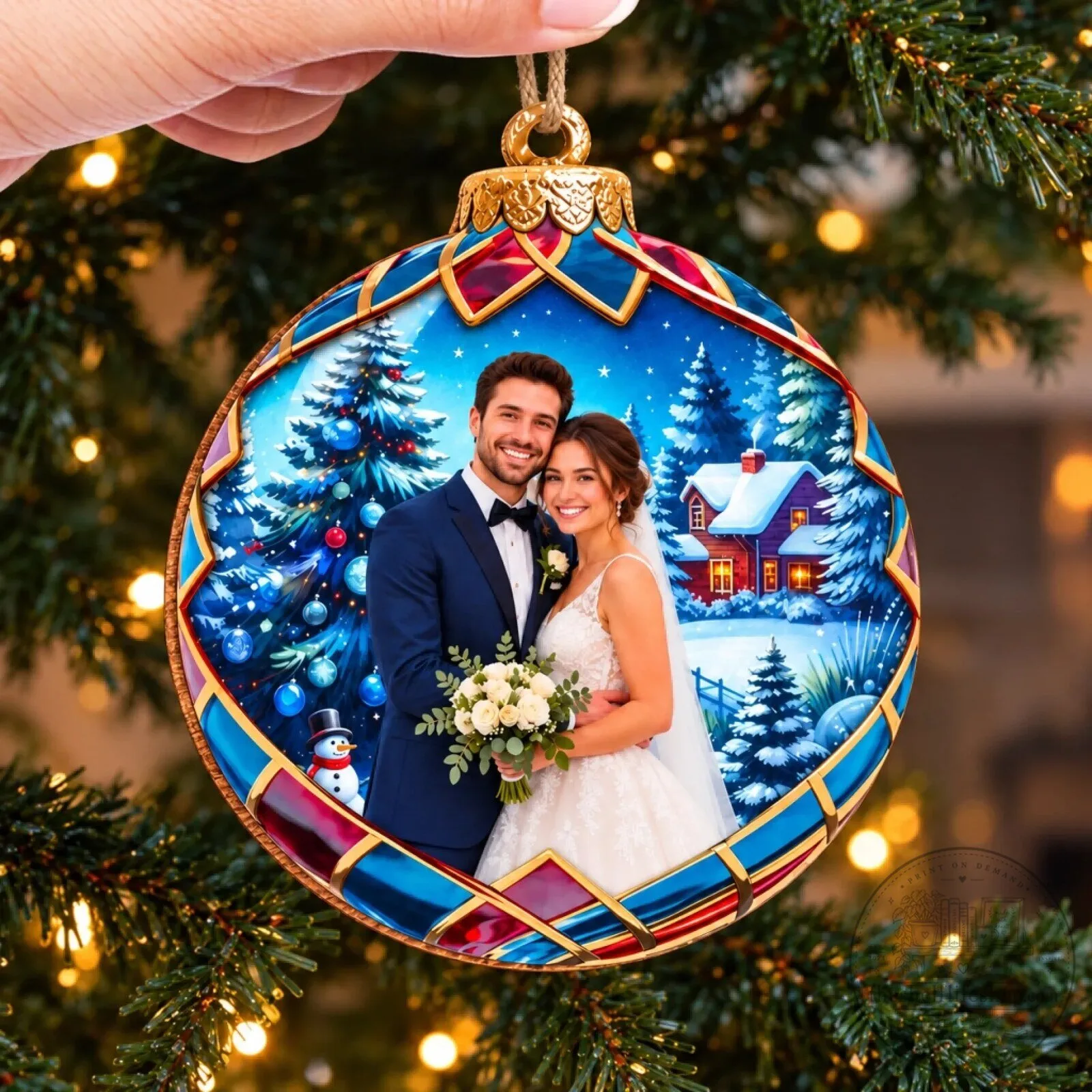 Personalized First Christmas Married Couple Photo Ornament 9 Personalized First Christmas Married Couple Photo Ornament