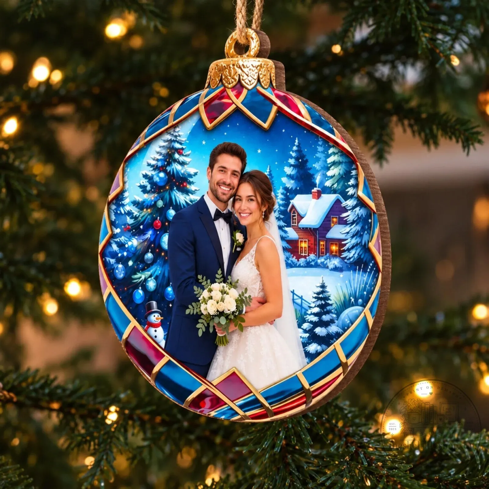 Personalized First Christmas Married Couple Photo Ornament 10 Personalized First Christmas Married Couple Photo Ornament