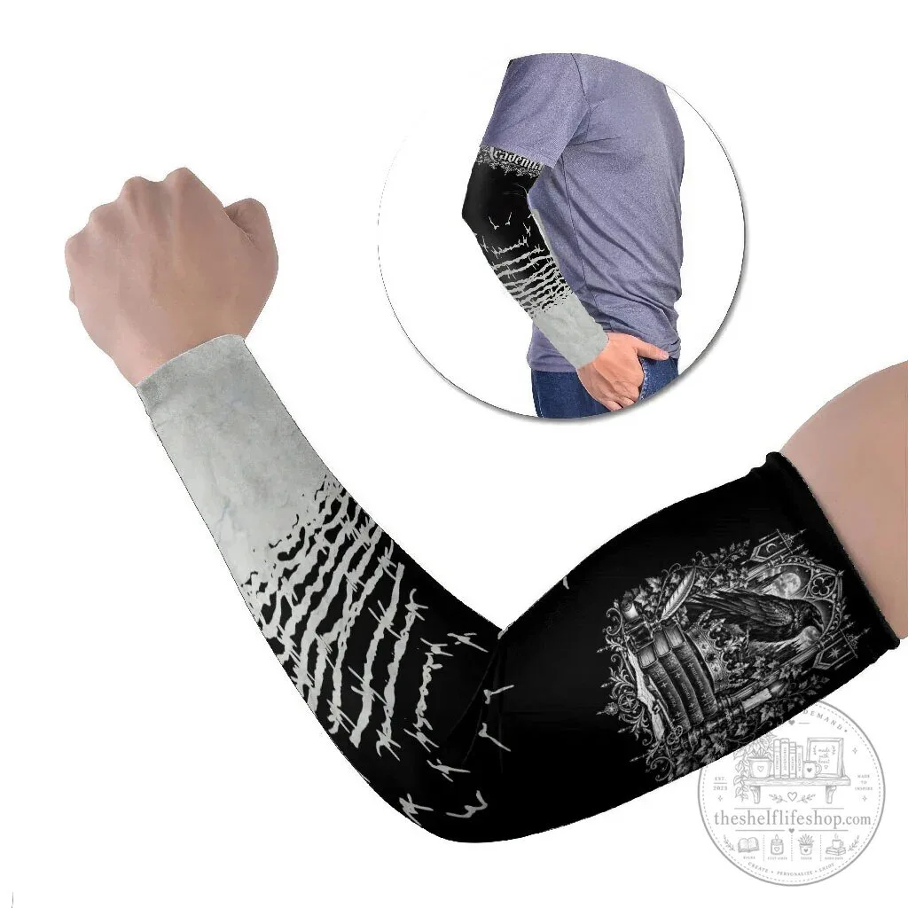 Dark Academia Raven Gothic Literature Vintage Bookish Aesthetic Arm Sleeves