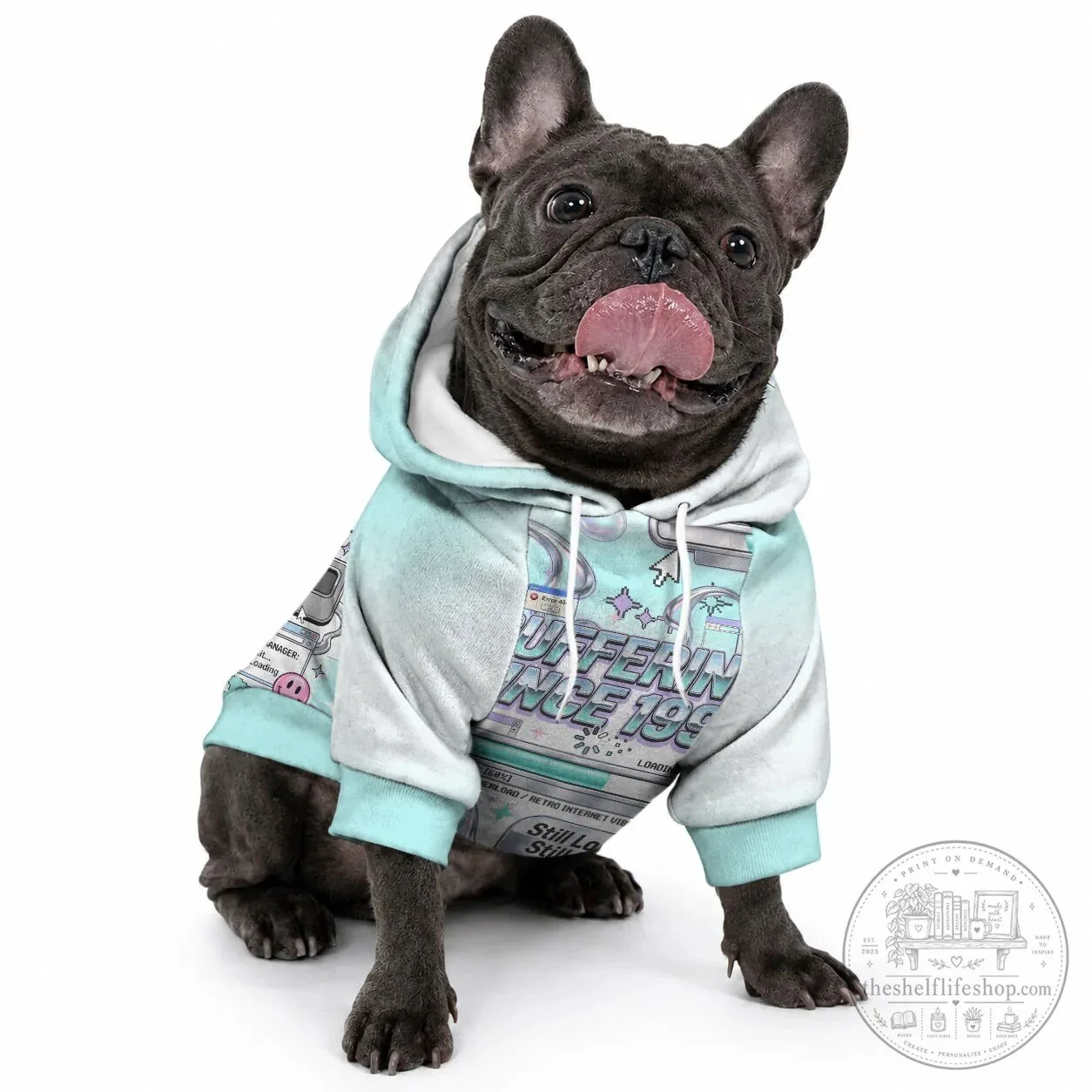 Buffering Since 1999 Y2K Retro Tech Vaporwave 90s Cyber Aesthetic Pet Hoodie