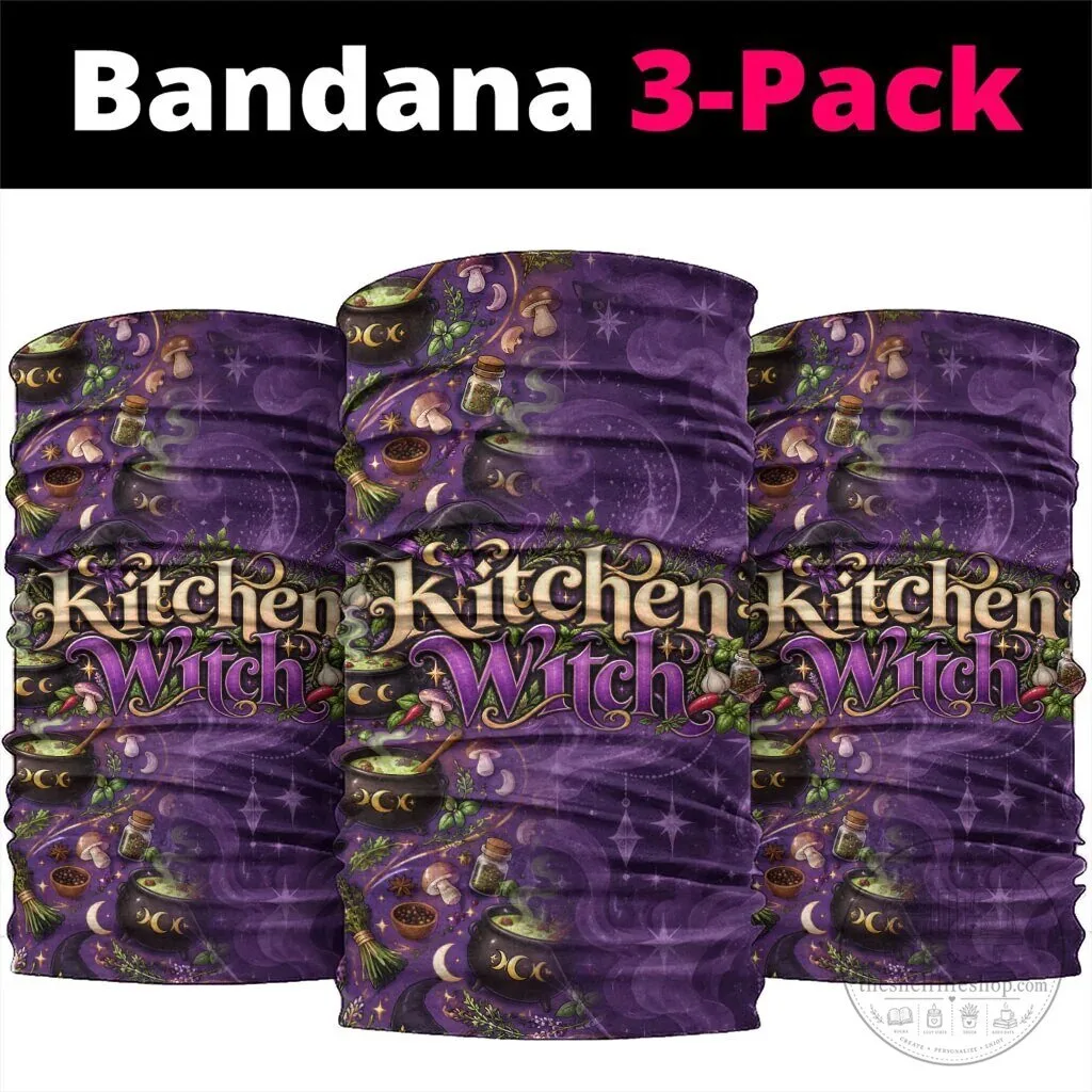 Kitchen Witch Mystical Wiccan Magic Herb Cauldron Neck Gaiter