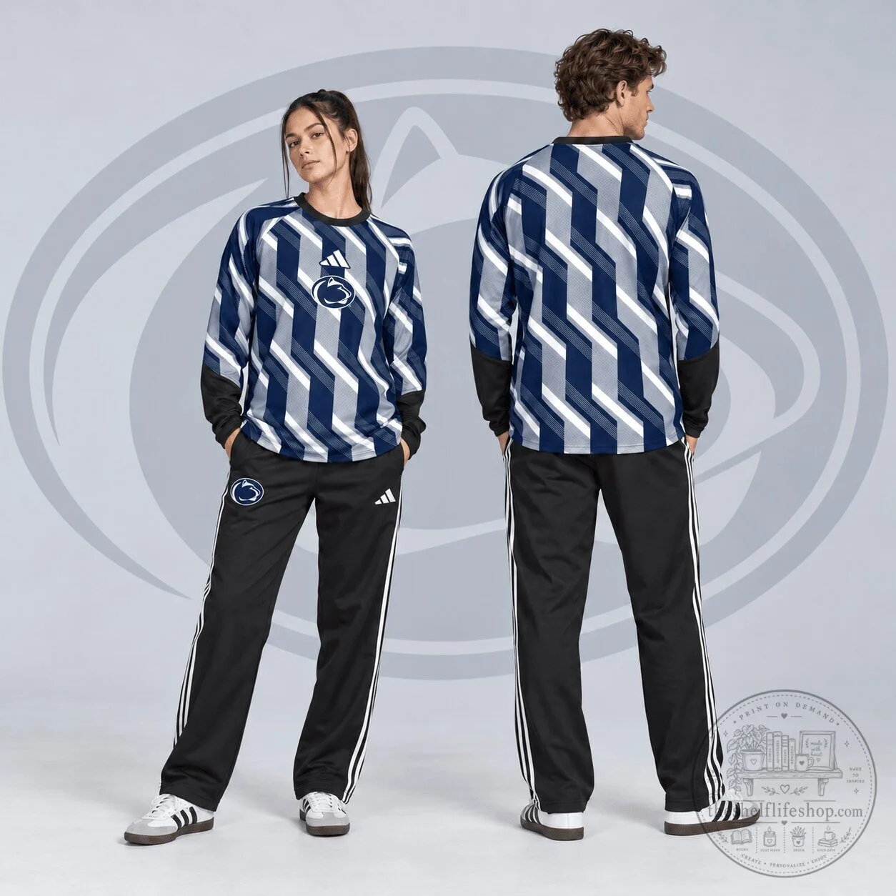 Penn State Nittany Lions Diagonal Stripe Long Sleeve Shirt 1 Penn State Nittany Lions Diagonal Stripe Long Sleeve Shirt