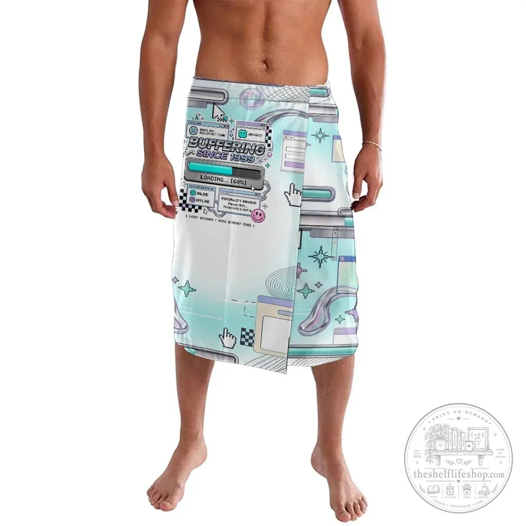 Buffering Since 1999 Y2K Retro Tech Vaporwave 90s Cyber Aesthetic Beach Towel
