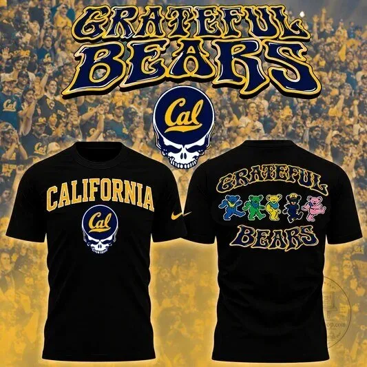 Grateful Dead California Golden Bears Football Team Black T-Shirt