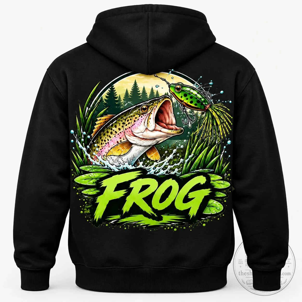 Fishing Frog Lure Rainbow Trout Jumping Hoodie 6 Fishing Frog Lure Rainbow Trout Jumping Hoodie