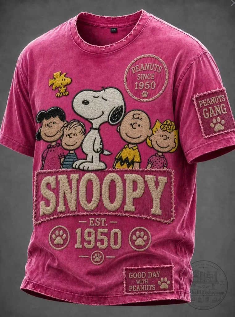 Snoopy Peanuts Gang Since 1950 Cartoon Graphic Washed T-Shirt