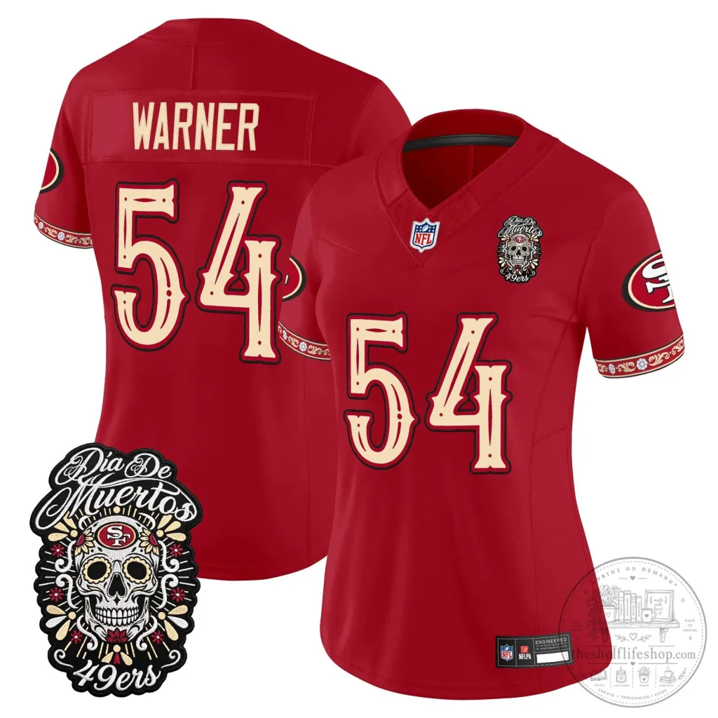 Fred Warner Dia de los Muertos Jersey for Fans of San Francisco 49ers Football Fred Warner Dia de los Muertos Jersey for Fans of San Francisco 49ers Football