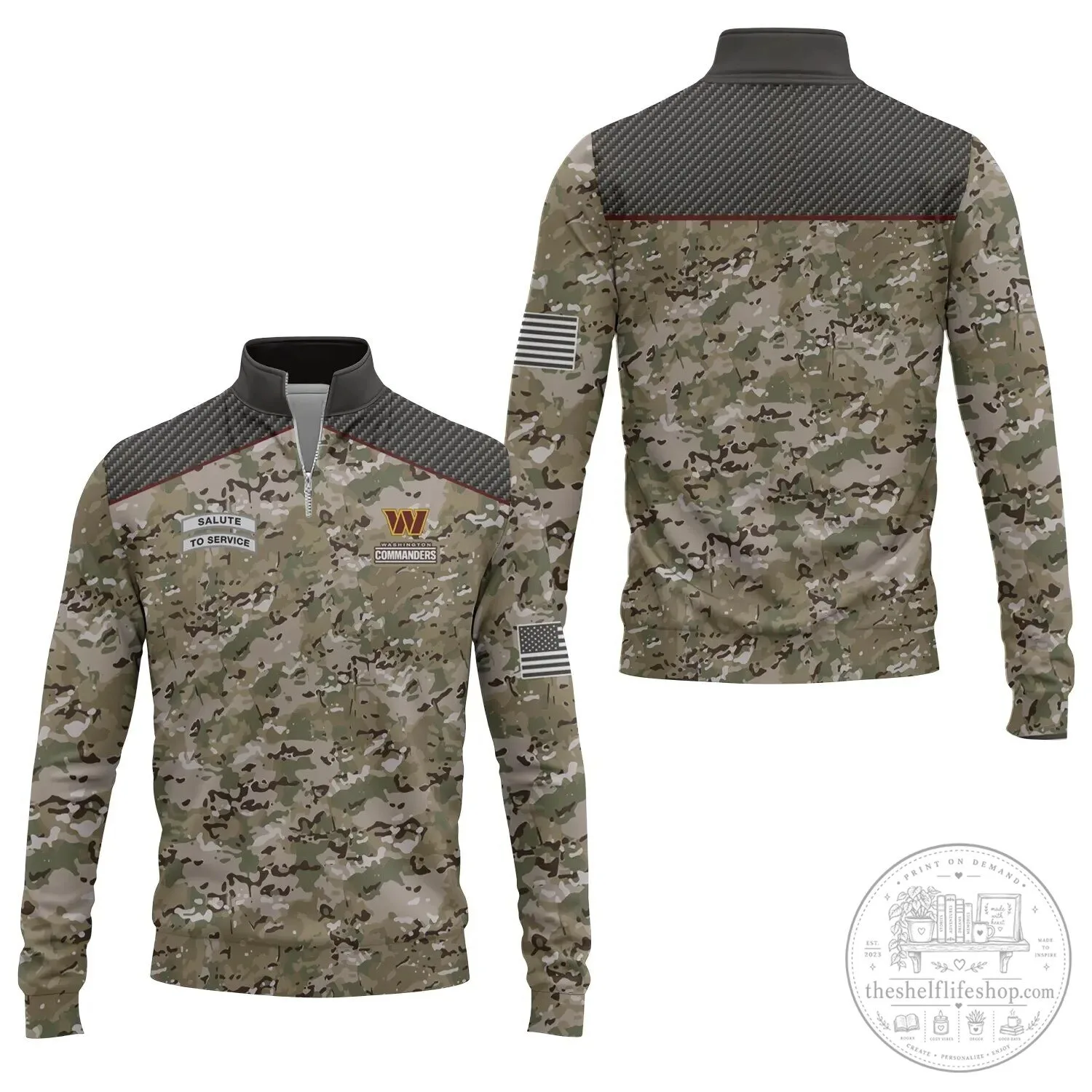 Washington Commanders Salute To Service Camouflage Quarter-Zip Pullover