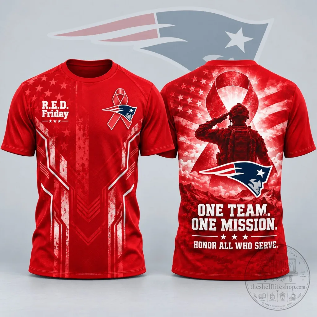 New England Patriots R.E.D. Friday One Team One Mission Patriotic Soldier Tribute T-Shirt