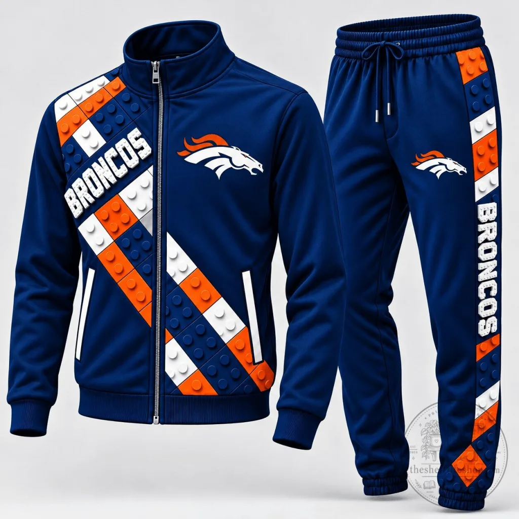 Denver Broncos National Football League Team Logo Block Fusion Tracksuit Hoodie Denver Broncos National Football League Team Logo Block Fusion Tracksuit Hoodie