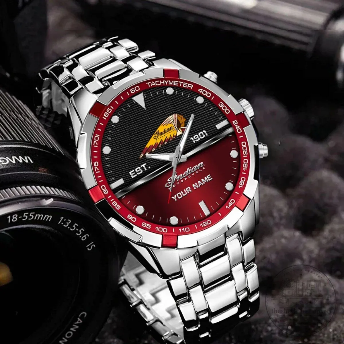 Indian Motorcycle Company Personalized Stainless Steel Watch for Men