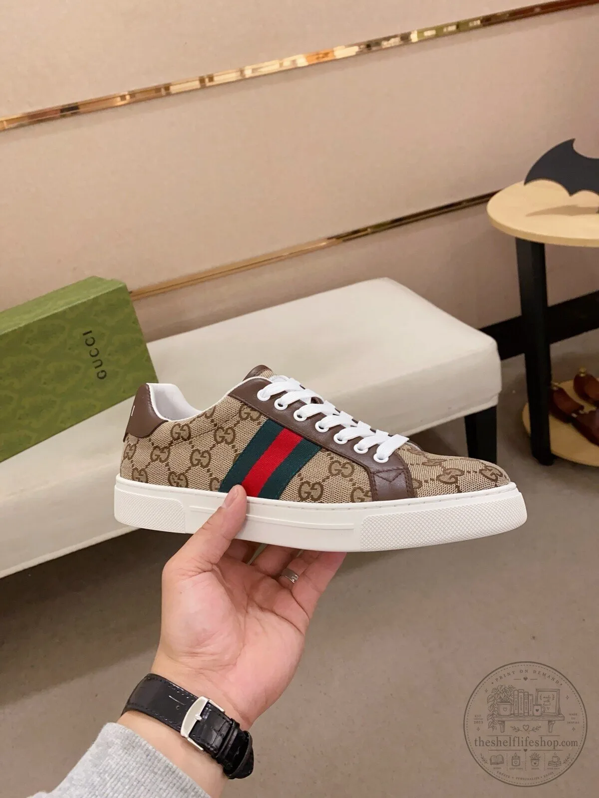 Gucci Monogram Canvas Stripe Low Top Sneakers Casual Shoes for Men and Women 10 Gucci Monogram Canvas Stripe Low Top Sneakers Casual Shoes for Men and Women