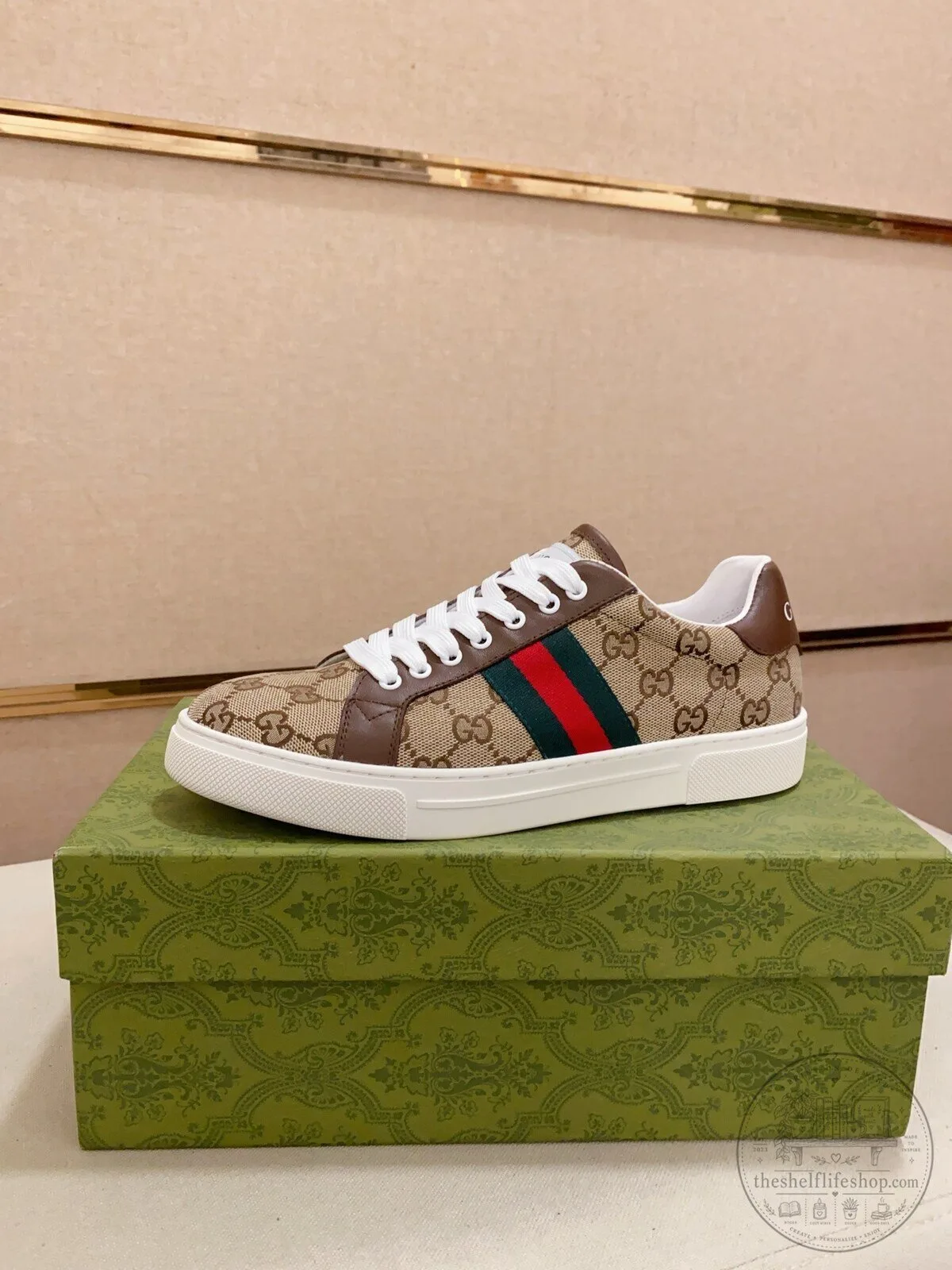 Gucci Monogram Canvas Stripe Low Top Sneakers Casual Shoes for Men and Women 11 Gucci Monogram Canvas Stripe Low Top Sneakers Casual Shoes for Men and Women