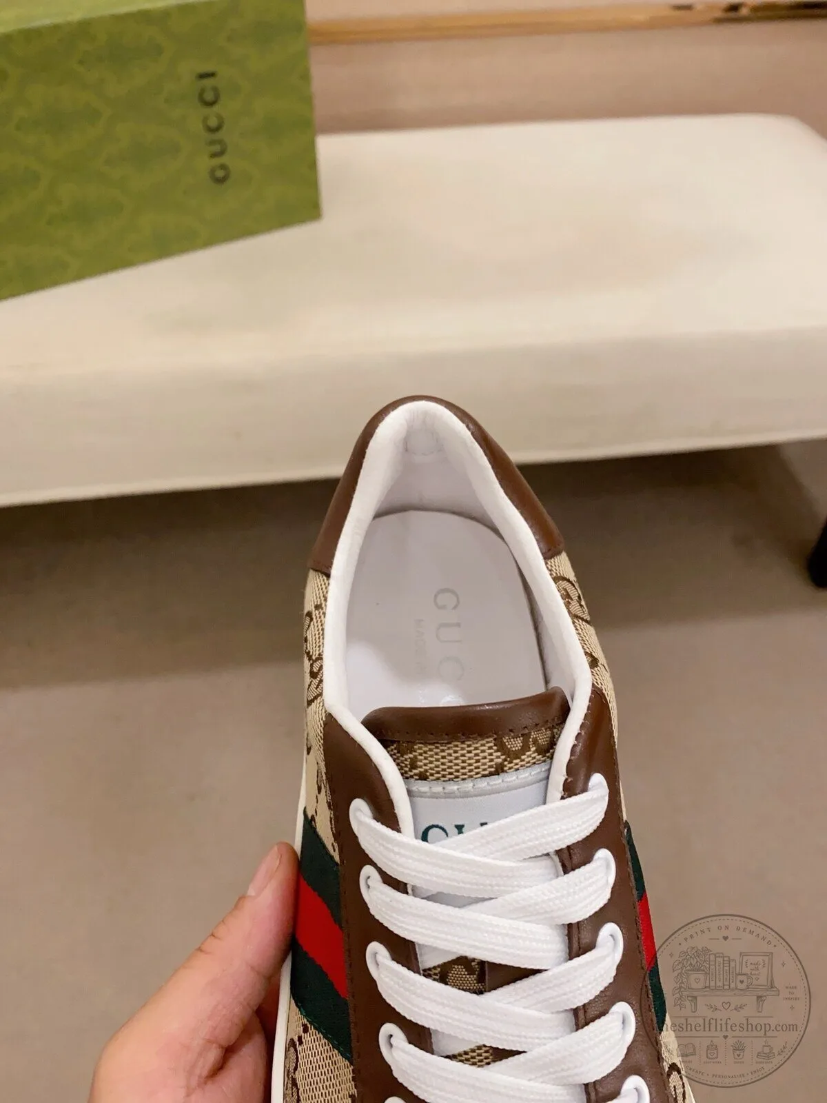 Gucci Monogram Canvas Stripe Low Top Sneakers Casual Shoes for Men and Women 13 Gucci Monogram Canvas Stripe Low Top Sneakers Casual Shoes for Men and Women