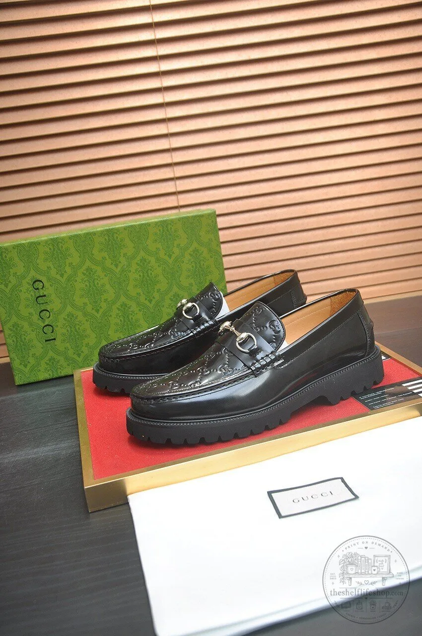 Gucci Black Leather Horsebit Loafer Shoes for Men with Lug Sole 9 Gucci Black Leather Horsebit Loafer Shoes for Men with Lug Sole