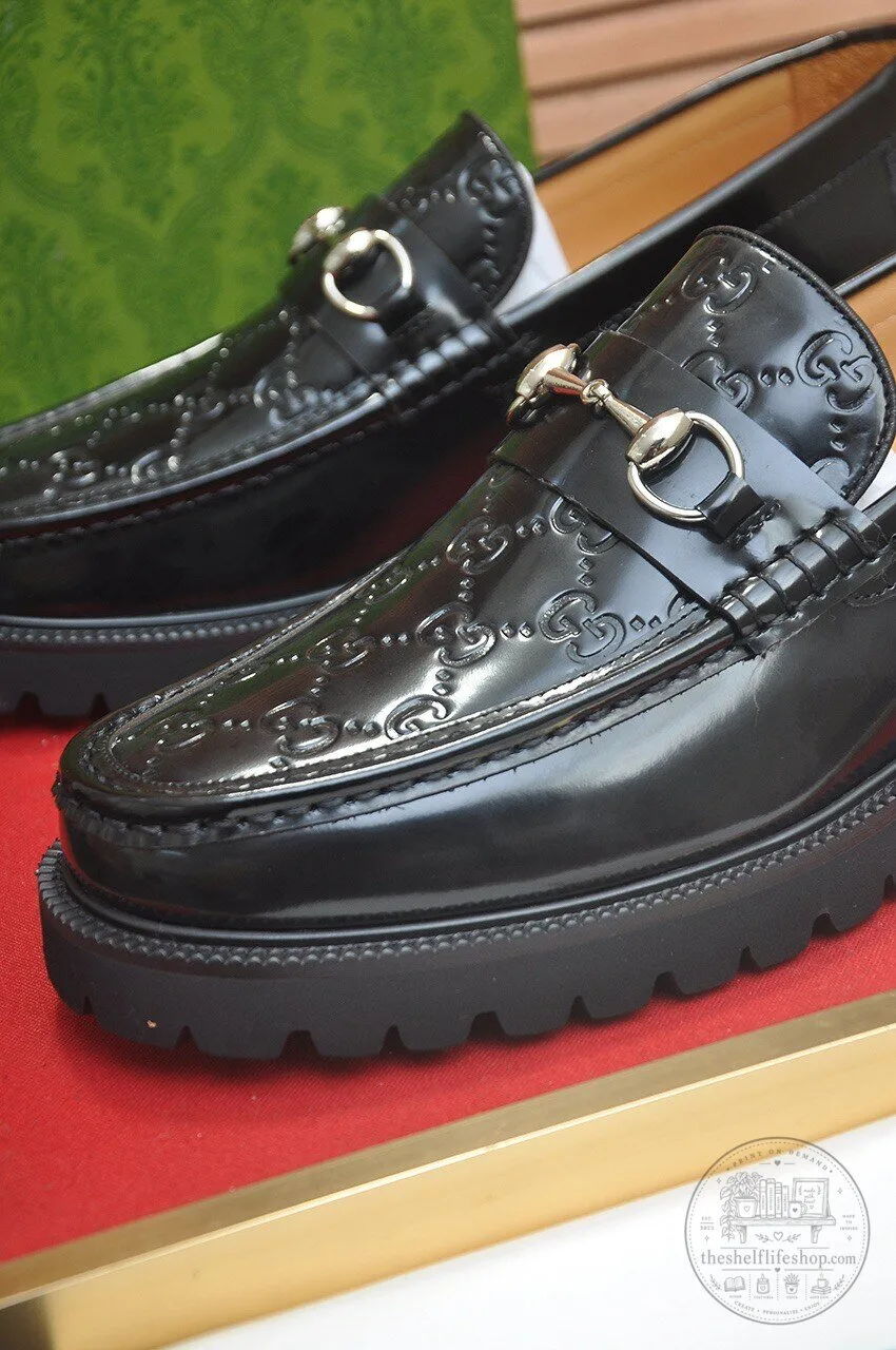 Gucci Black Leather Horsebit Loafer Shoes for Men with Lug Sole 12 Gucci Black Leather Horsebit Loafer Shoes for Men with Lug Sole