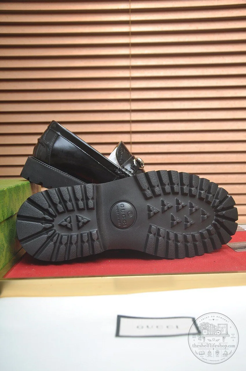 Gucci Black Leather Horsebit Loafer Shoes for Men with Lug Sole 13 Gucci Black Leather Horsebit Loafer Shoes for Men with Lug Sole