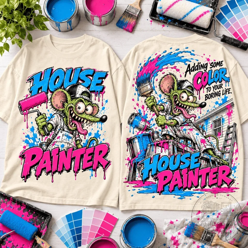 Rat Fink House Painter Adding Color To Your Boring Life T-Shirt