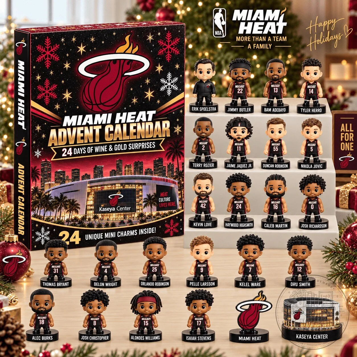 Miami Heat NBA Basketball 24 Day Advent Calendar Blind Box with Mini Figurines