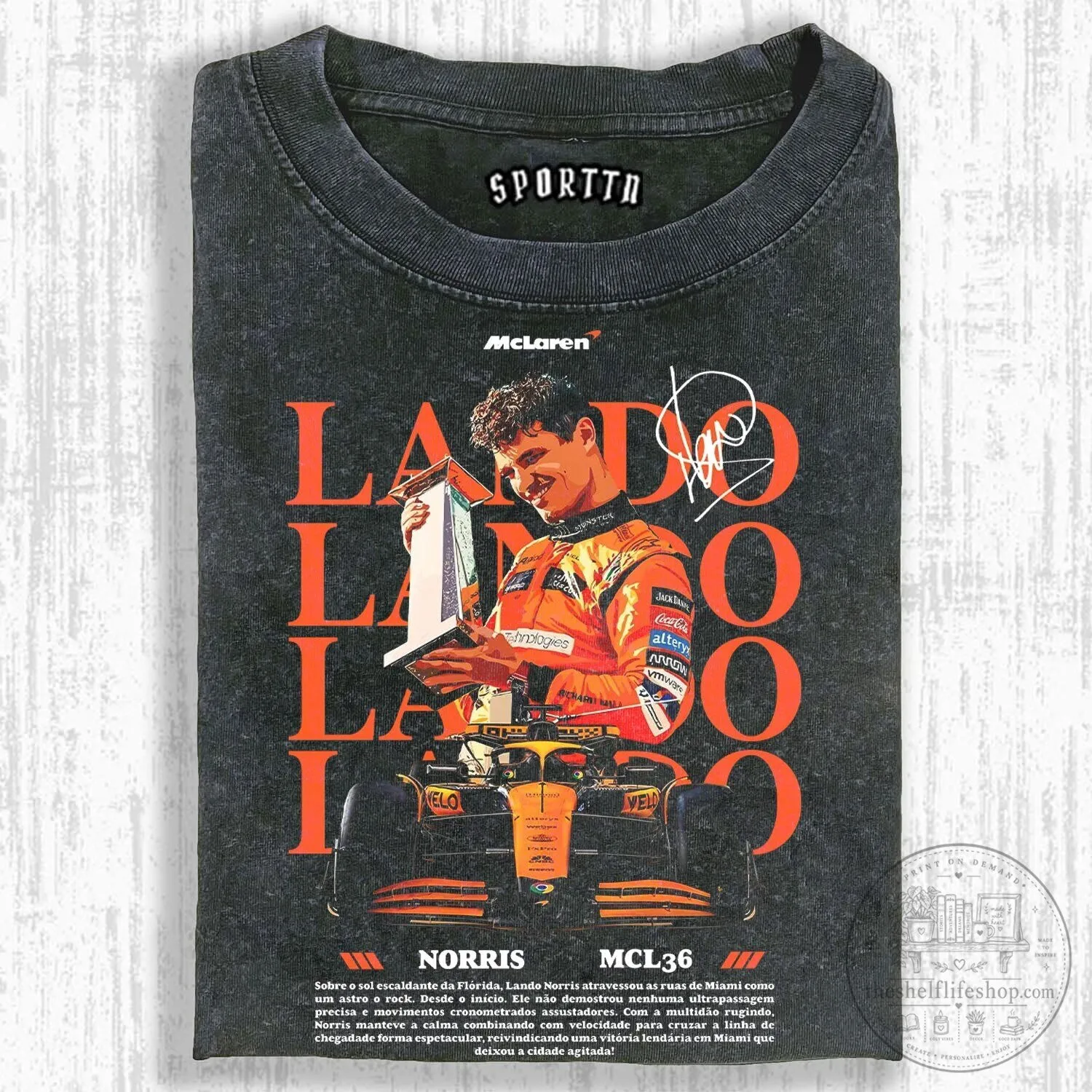 Lando Norris McLaren Formula 1 Racing T-Shirt 2 Lando Norris McLaren Formula 1 Racing T-Shirt