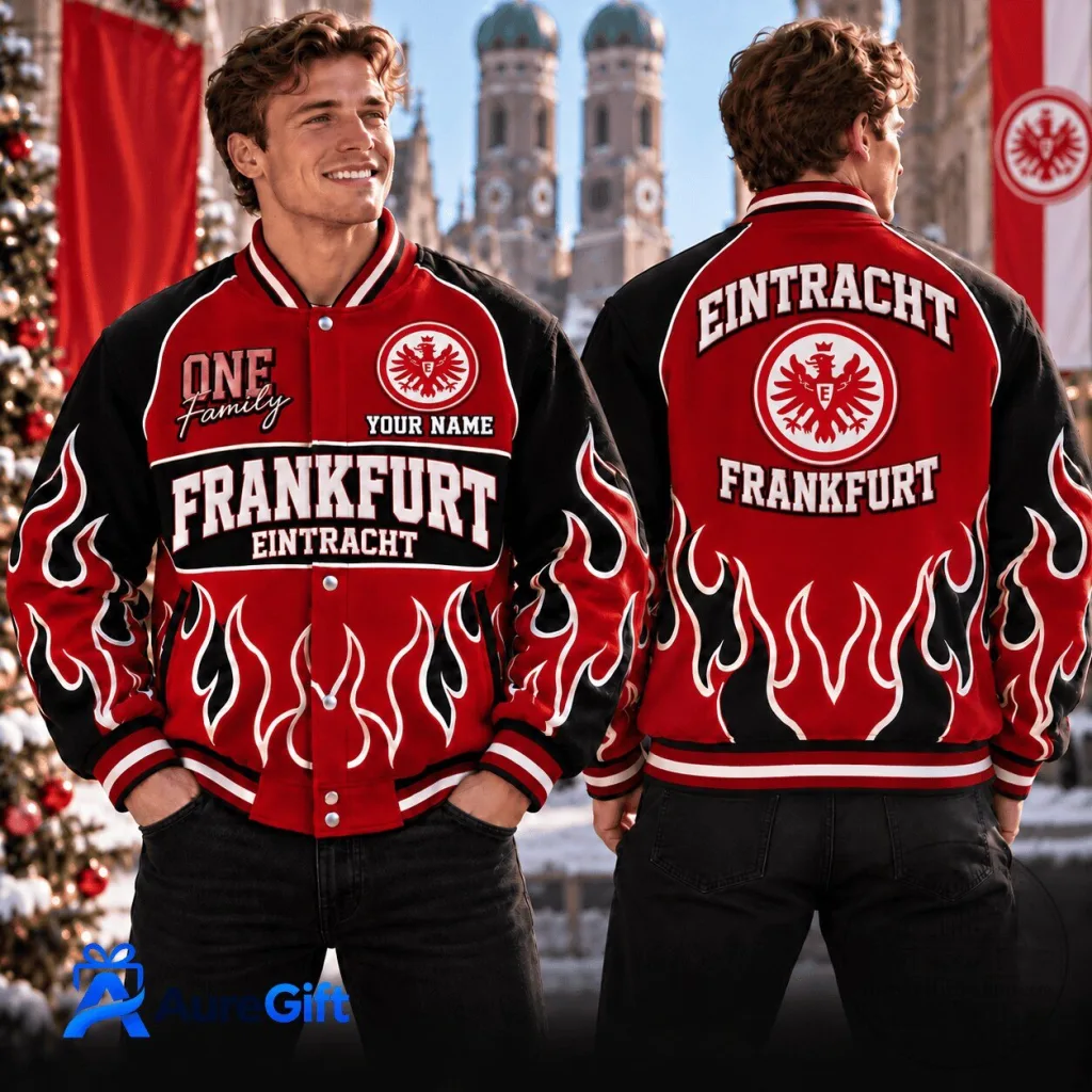 Eintracht Frankfurt Bundesliga Flames Personalized Varsity Jacket