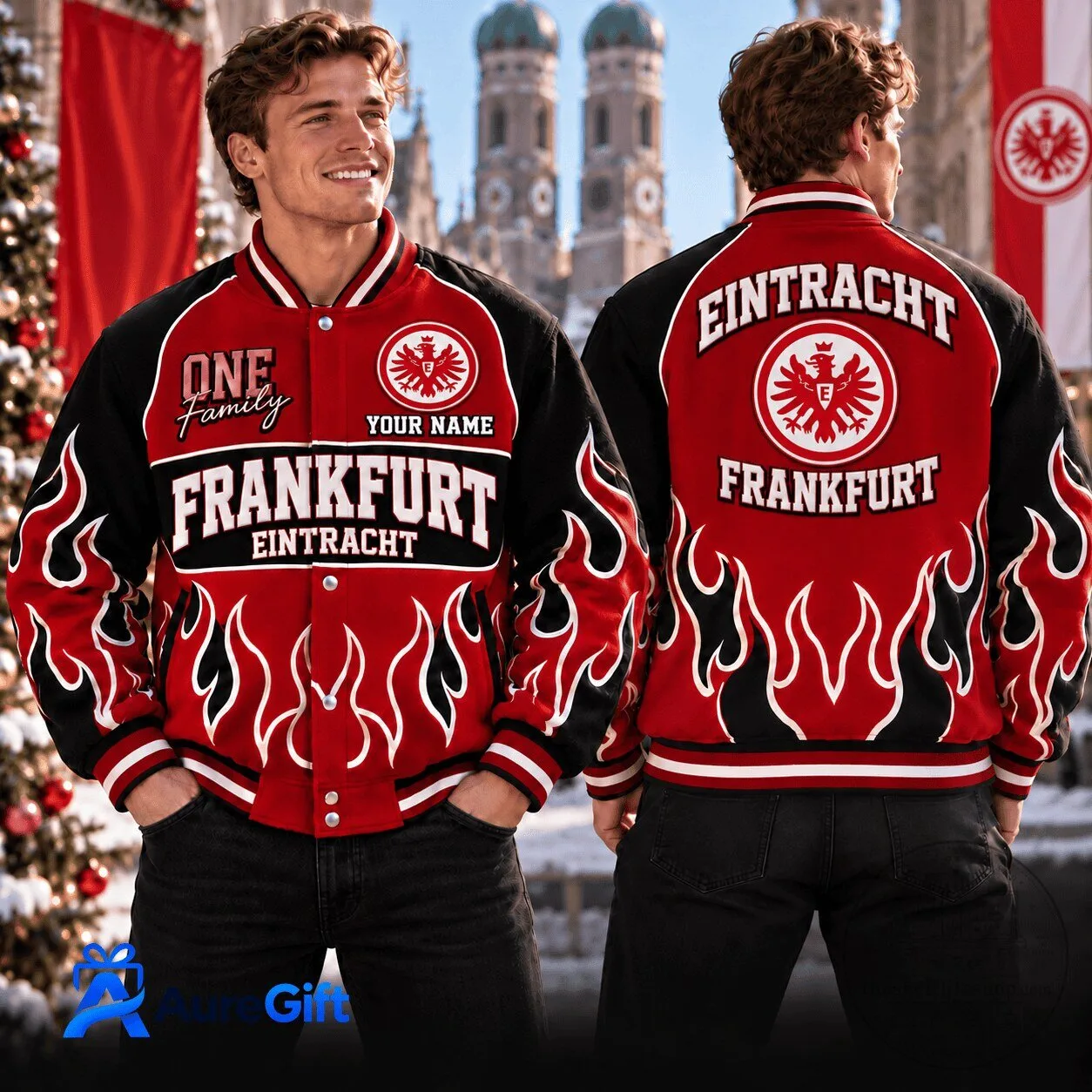 Eintracht Frankfurt Bundesliga Flames Personalized Varsity Jacket