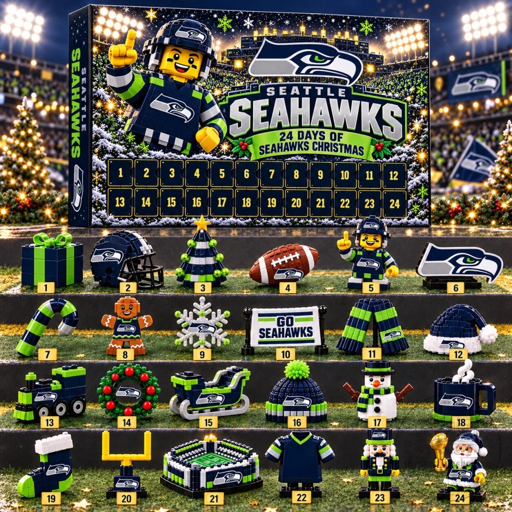 Seattle Seahawks Christmas Advent Calendar 24 Days Building Blocks Set Seattle Seahawks Christmas Advent Calendar 24 Days Building Blocks Set 2D