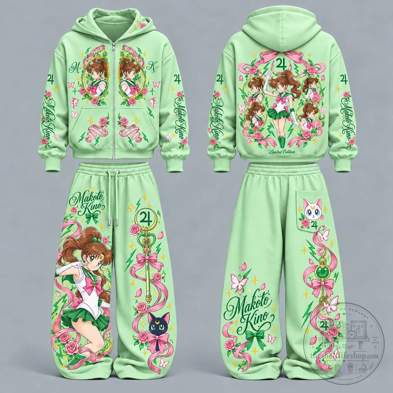Sailor Jupiter Makoto Kino Anime Character Hoodie