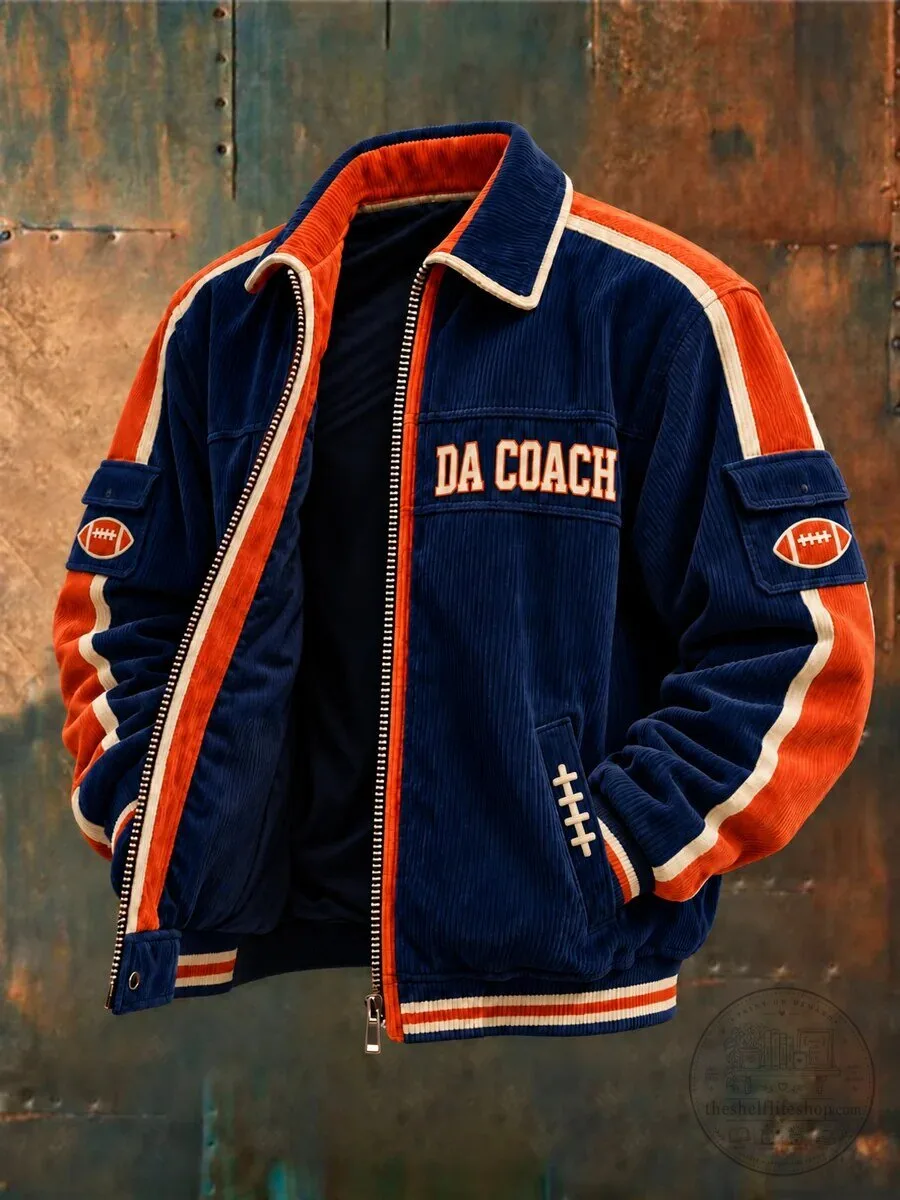 Football Gameday Da Coach Corduroy Jacket for Men