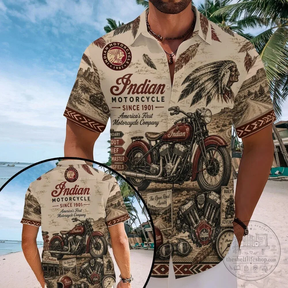 Indian Motorcycle Company Vintage Bike Hawaiian Shirt