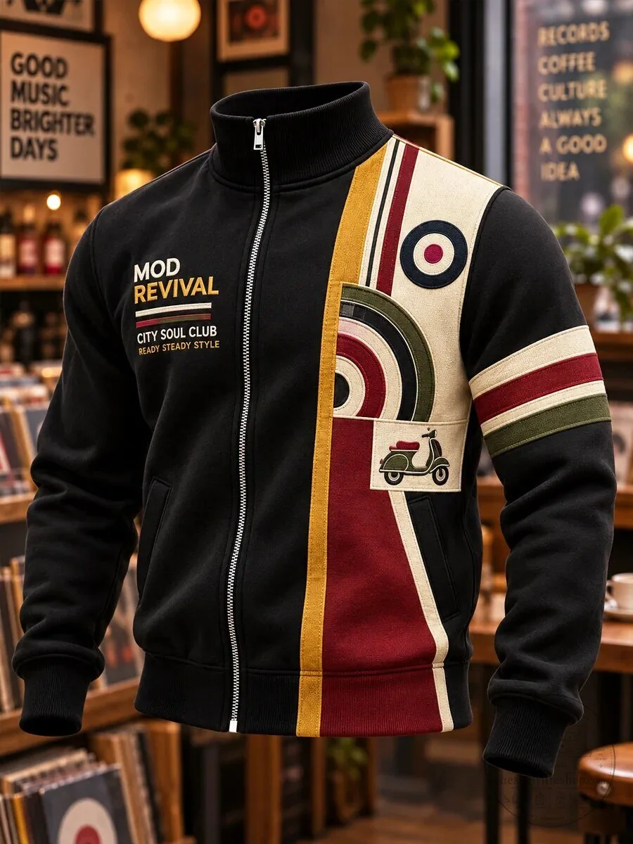 Mod Revival City Soul Club Full-Zip Bomber Jacket