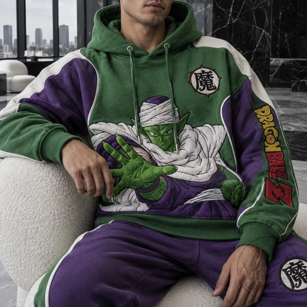 Dragon Ball Z Piccolo Anime Embroidered Oversized Hoodie 53 Dragon Ball Z Piccolo Anime Embroidered Oversized Hoodie
