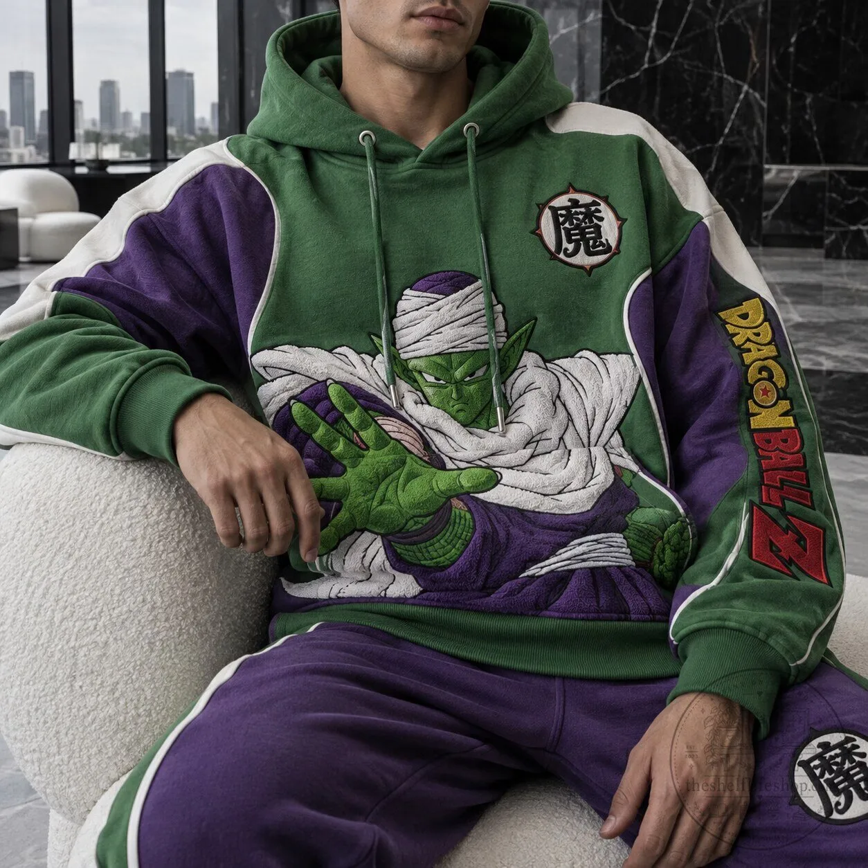 Dragon Ball Z Piccolo Anime Embroidered Oversized Hoodie 6 Dragon Ball Z Piccolo Anime Embroidered Oversized Hoodie