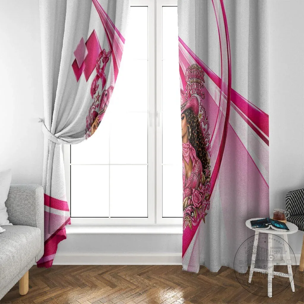 Western Wear Cowgirl Breast Cancer Awareness Pink Ribbon Window Curtain 9 Western Wear Cowgirl Breast Cancer Awareness Pink Ribbon Window Curtain