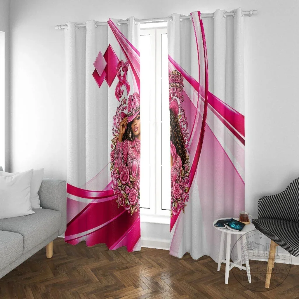 Western Wear Cowgirl Breast Cancer Awareness Pink Ribbon Window Curtain 10 Western Wear Cowgirl Breast Cancer Awareness Pink Ribbon Window Curtain