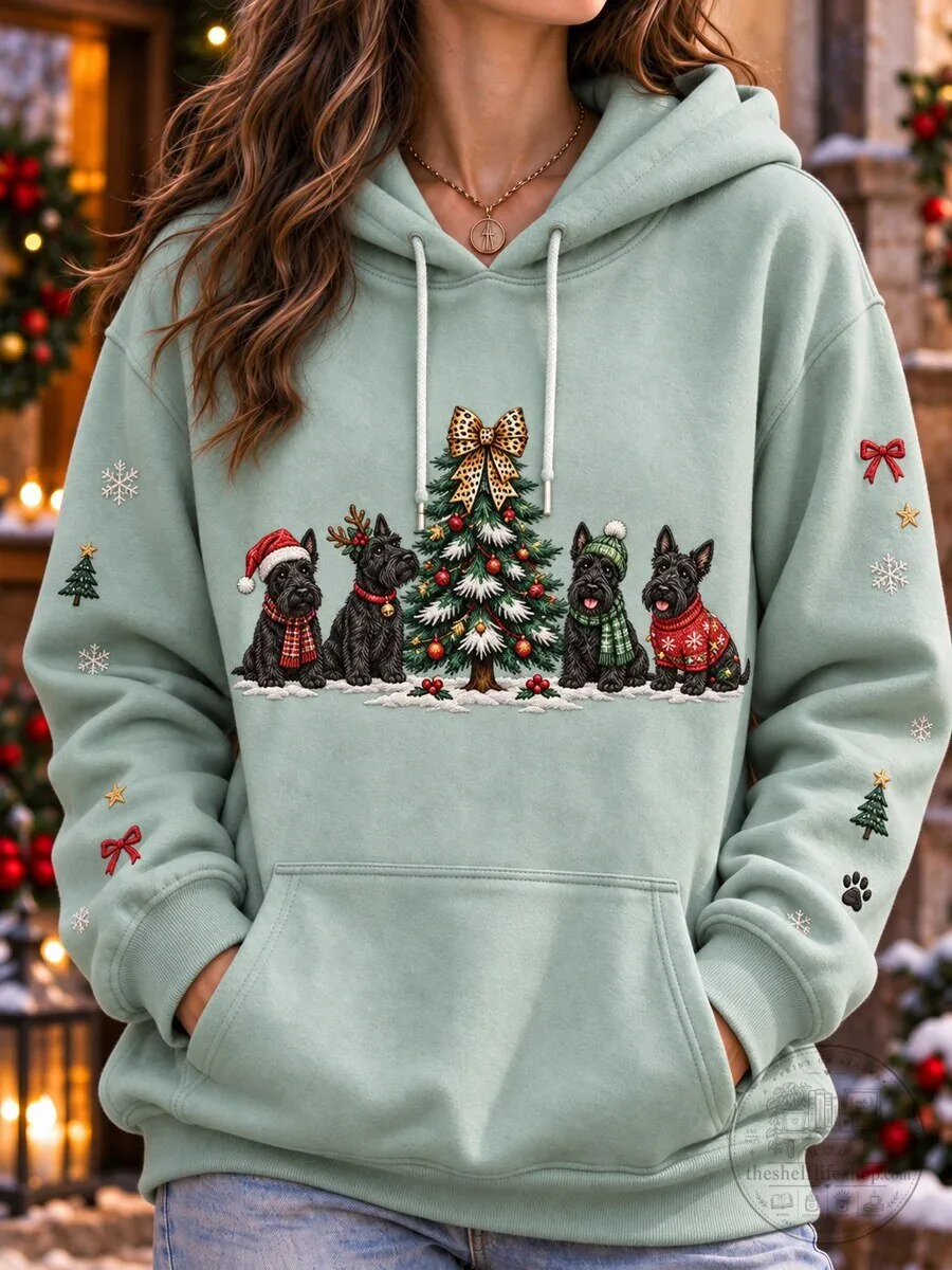 Scottish Terrier Christmas Tree Holiday Hoodie