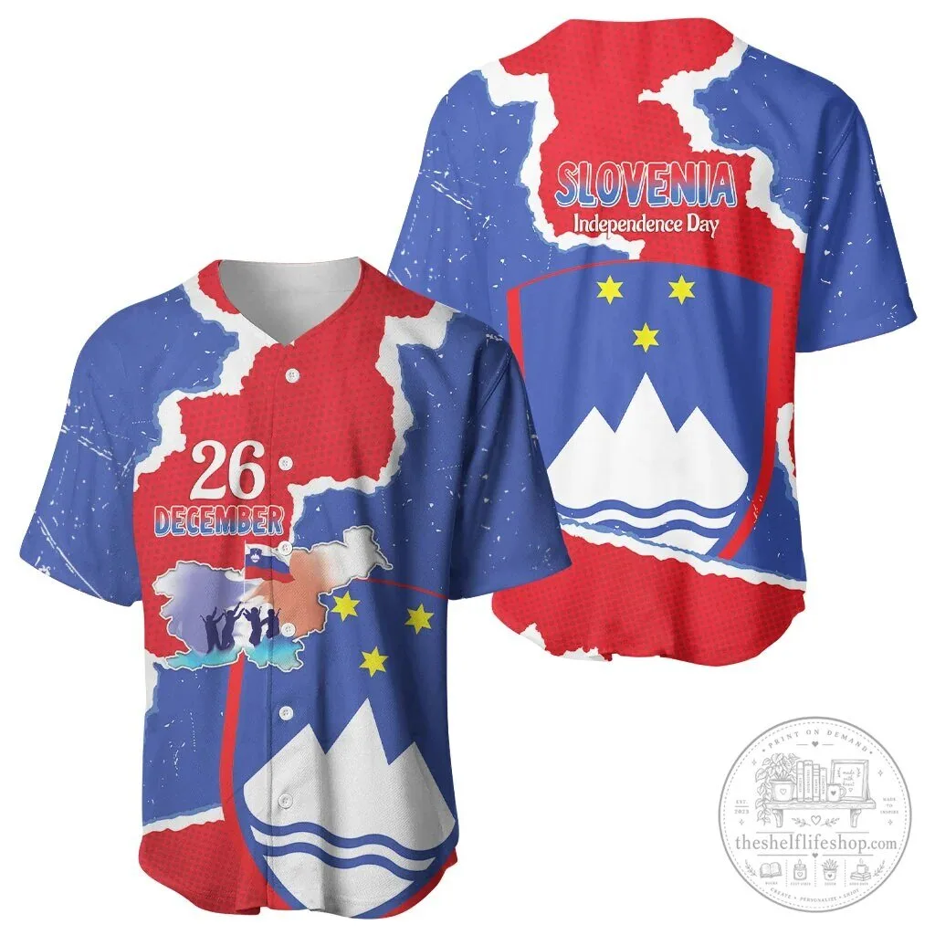 Slovenia Independence Day Grunge Style Baseball Jersey 7 Slovenia Independence Day Grunge Style Baseball Jersey