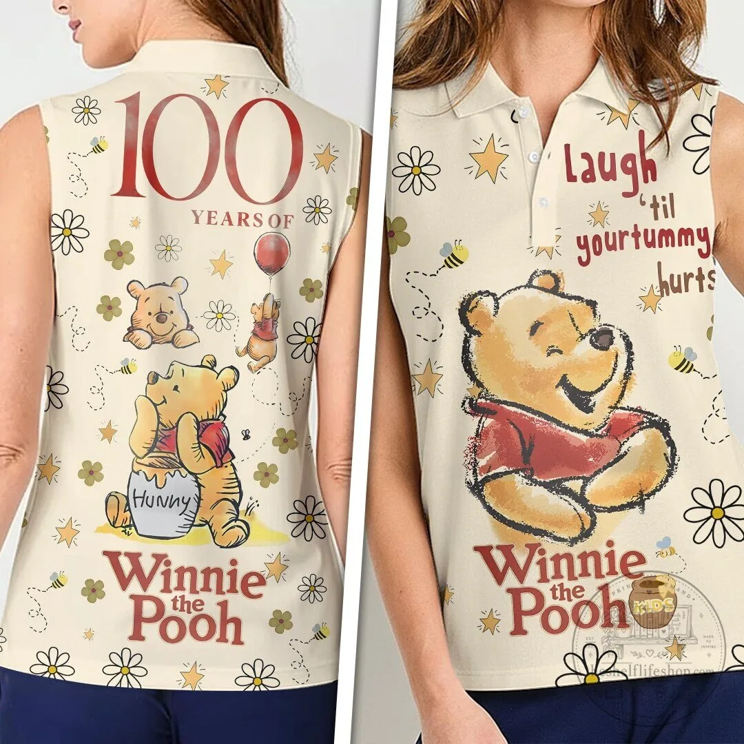 Women's Sleeveless Polo Shirt Celebrating 100 Years of Winnie the Pooh