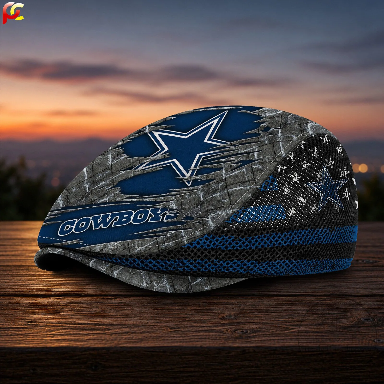 Dallas Cowboys Distressed Logo Flat Cap Mesh Golf Hat