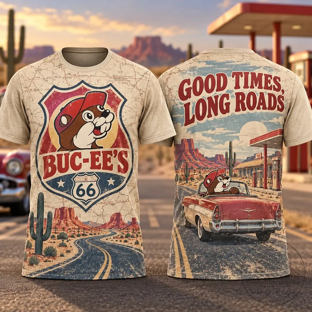 Buc-ee's Route 66 Sunset Highway Good Times Long Roads T-Shirt